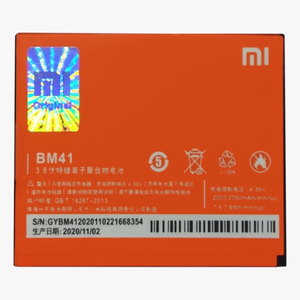 BATERAI BATTERY XIOMI XIAOMI REDMI 1S BM41 BM-41 ORIGINAL