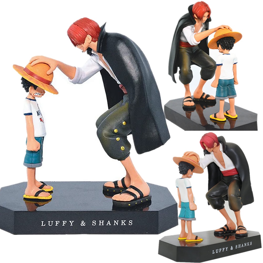 Mainan Action Figure Model Kartun Anime One Piece Luffy Shanks Untuk Hadiah Natal Anak