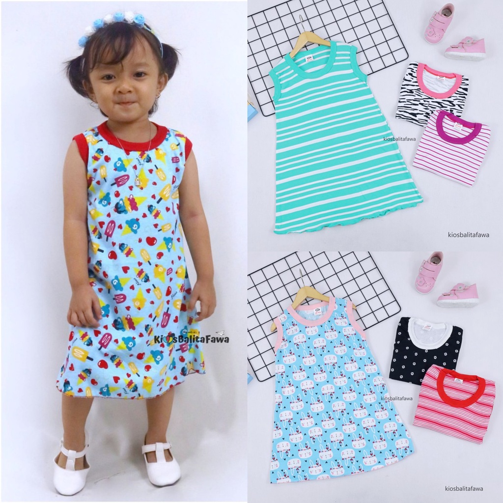 Daster Yukensi uk 3-5 Tahun / Dress Anak Perempuan Atasan Bahan Kaos Baju Harian Anak Adem