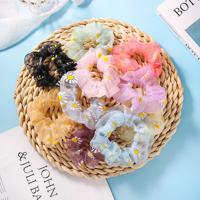 Alibaba1688 Ikat Rambut Tile Flower Scrunchie Hair Tie Fashion Korea