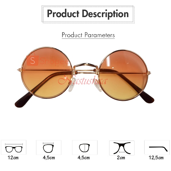 Boboho Kacamata Bulat Anak Laki Laki Perempuan Sunglasses Lensa Gradasi Kaca Mata Bulet Gaya Murah Cowok Cewek Keren NOCASE