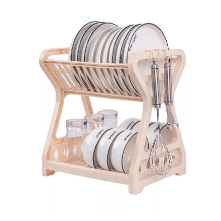 Rak piring Dapur Baskom / Rak Piring 2 Susun Plastik / Rak Pengering Piring