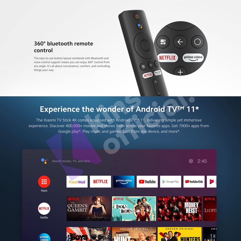 Xiaomi Mi TV Stick 4K Android Smart TV UHD 4K / TV Stick 4K Android TV 4K / Mi TV Stick 4K