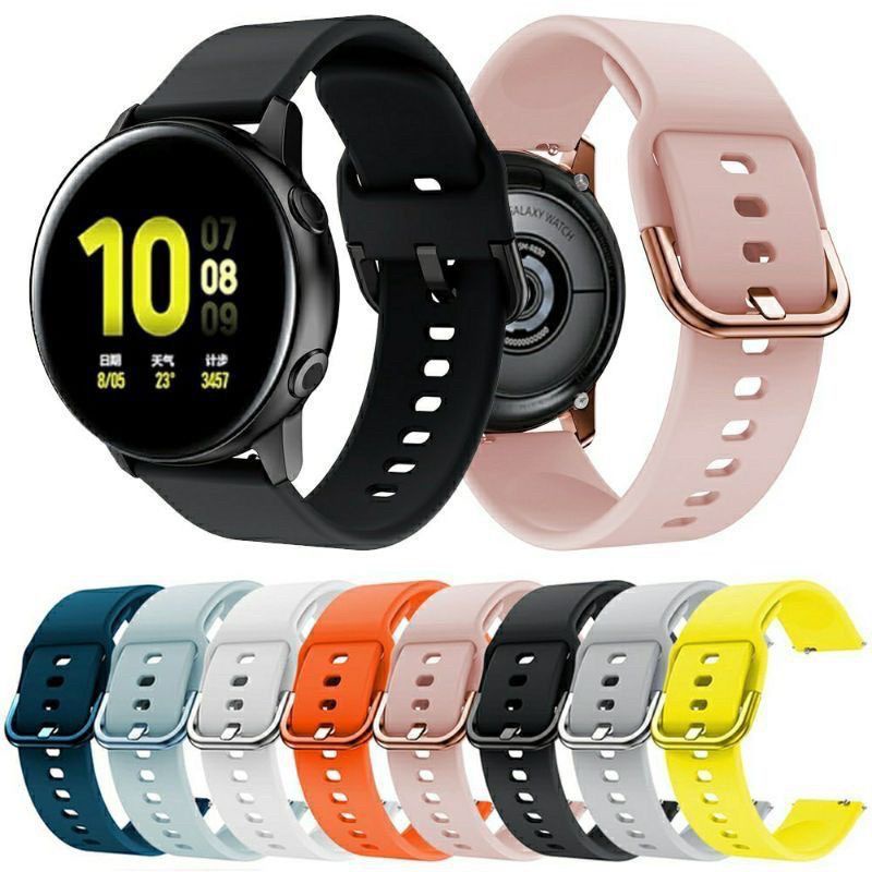 Strap Samsung Galaxy Watch Active 2 40mm 44mm Tali Jam Rubber Colorful Buckle Model