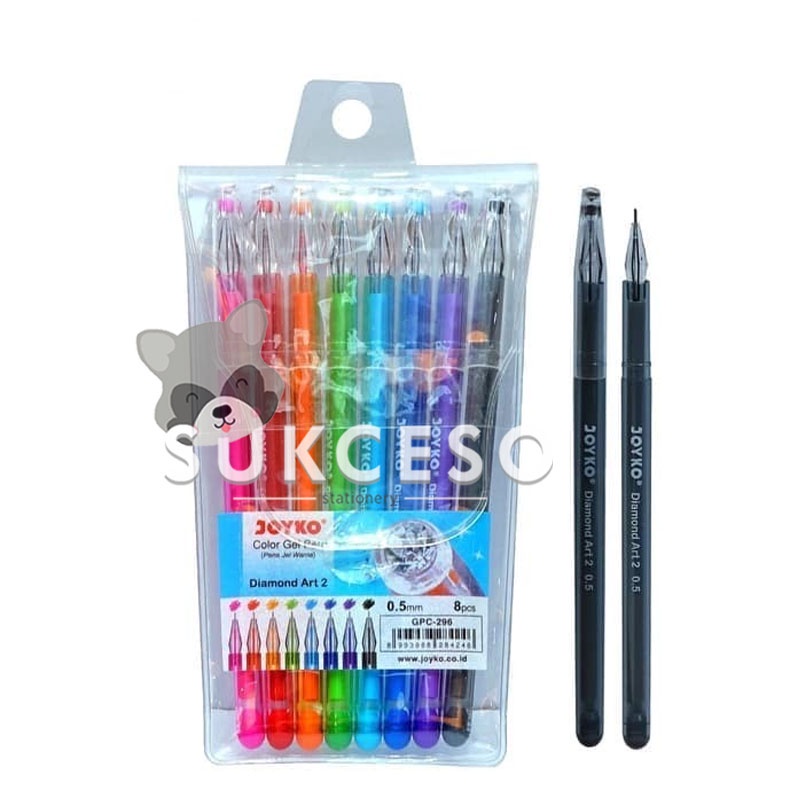 

Joyko Gel Pen GPC-296 Diamond Art 2 Set 8 Color Lucu Unik