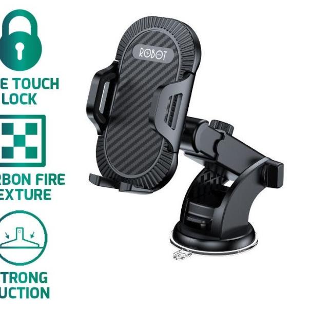 ROBOT RT-CH12 Suction Cup Automatic Lock 360 ° Universal Car Holder - Hitam