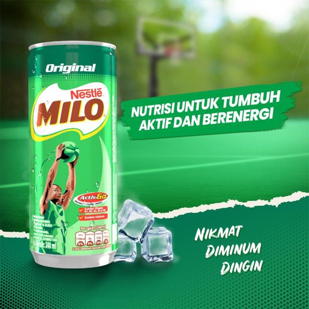 MILO Kaleng Original Siap Minum Milo Activ-Go Kaleng Original