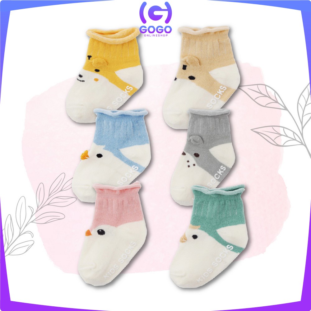 GOGO-P90 Kaos Kaki Bayi Anti Slip Animal Lucu / Cute Baby Socks / Kaos Kaki Anak Antislip Motif Hewan