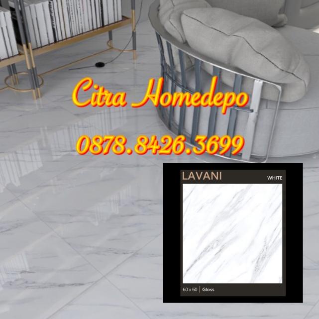 Granit Tile ARNA Size 60x60 (GLOSSY/KILAP) - Lavani White