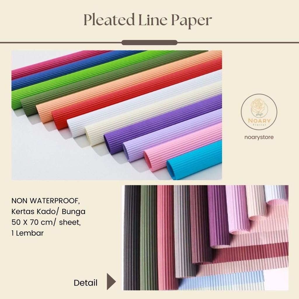 Pleated Line Paper Kertas Bunga Wrapping Cellophane Paperwrap Buket Bunga Bungkusan Bunga / Flower Wrapping / Cellophane / Wrap / Kertas Bunga / Kertas Kado / Flower Paper / Kertas Grosir / Kertas Import / Kertas Cellophane / Florist / Buket Bunga / Flori