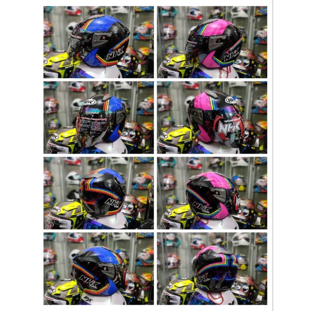 NHK R7 WAGON ALL WARNA HELM OPEN FACE VISOR RAINBOW