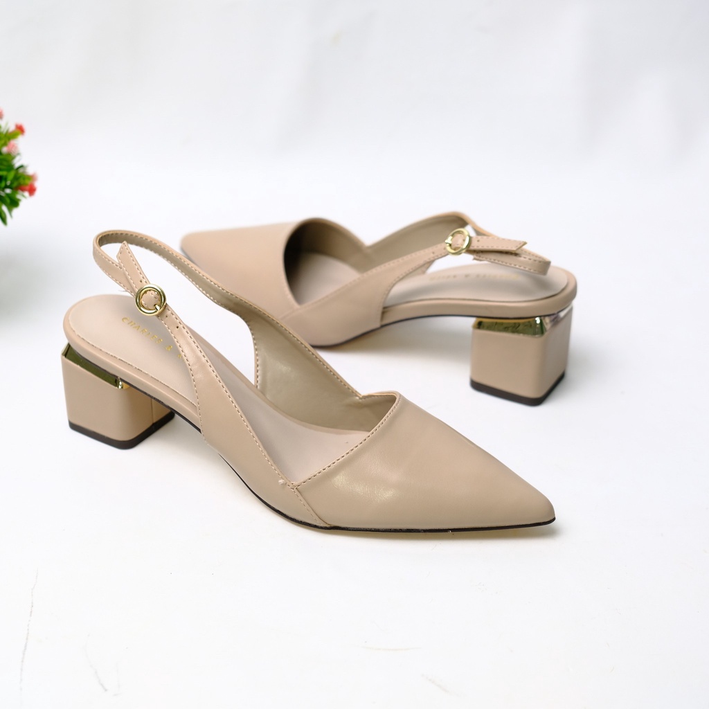 SEPATU KERJA WANITA BRANDED IMPORT CKS130 SLINGBACK HEELS PREMIUM