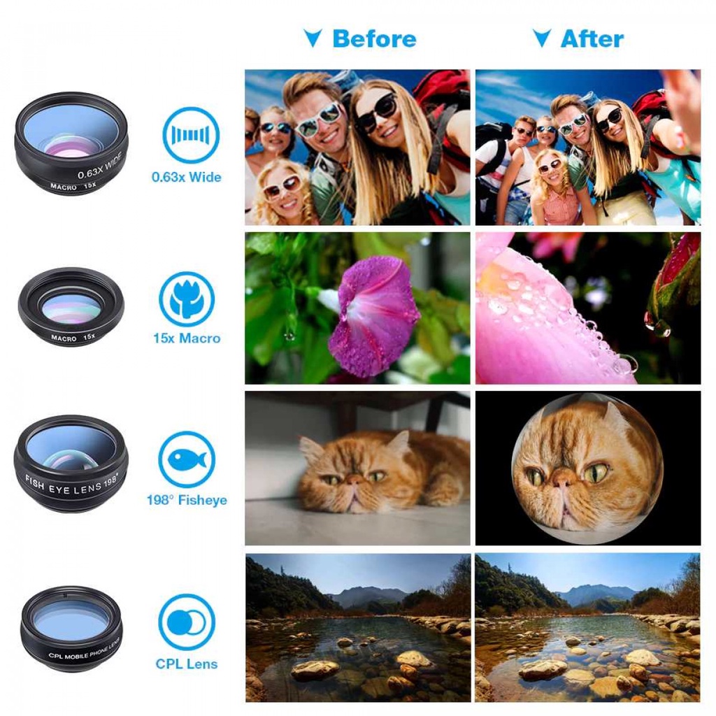 Lensa Kamera Handphone 10PCS Smartphone Eksternal Lens Telephoto Macro