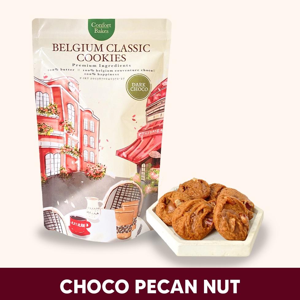 

PRODUK- BELGIUM CLASSIC COOKIES - CHOCO PECAN NUT KUE KERING CEMILAN MAKANAN RINGAN HAMPERS LEBARAN DAN NATAL .