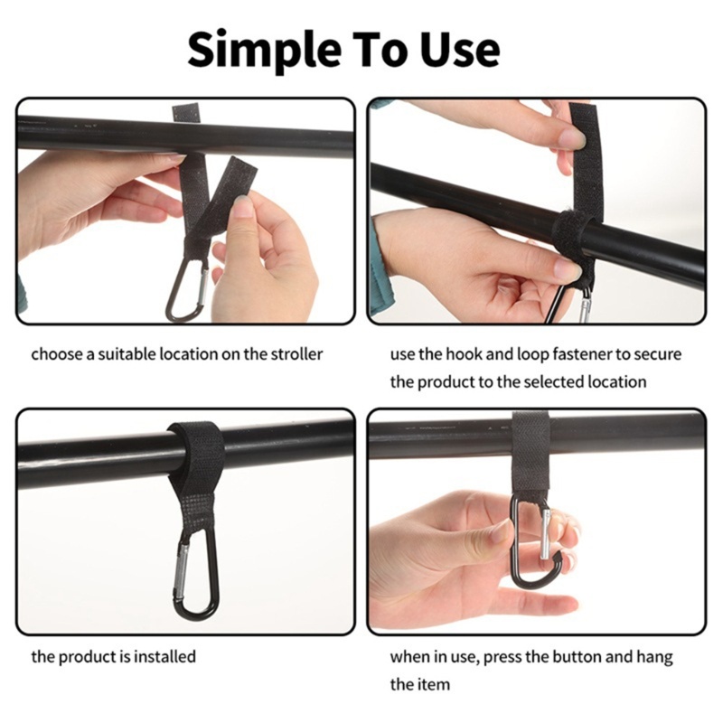 Mary Non-slip Stroller Hooks Stroller Gantungan Klip Untuk Gantung Dompet Tas Popok Mommy Bag Grocery Bags School Bag Baby