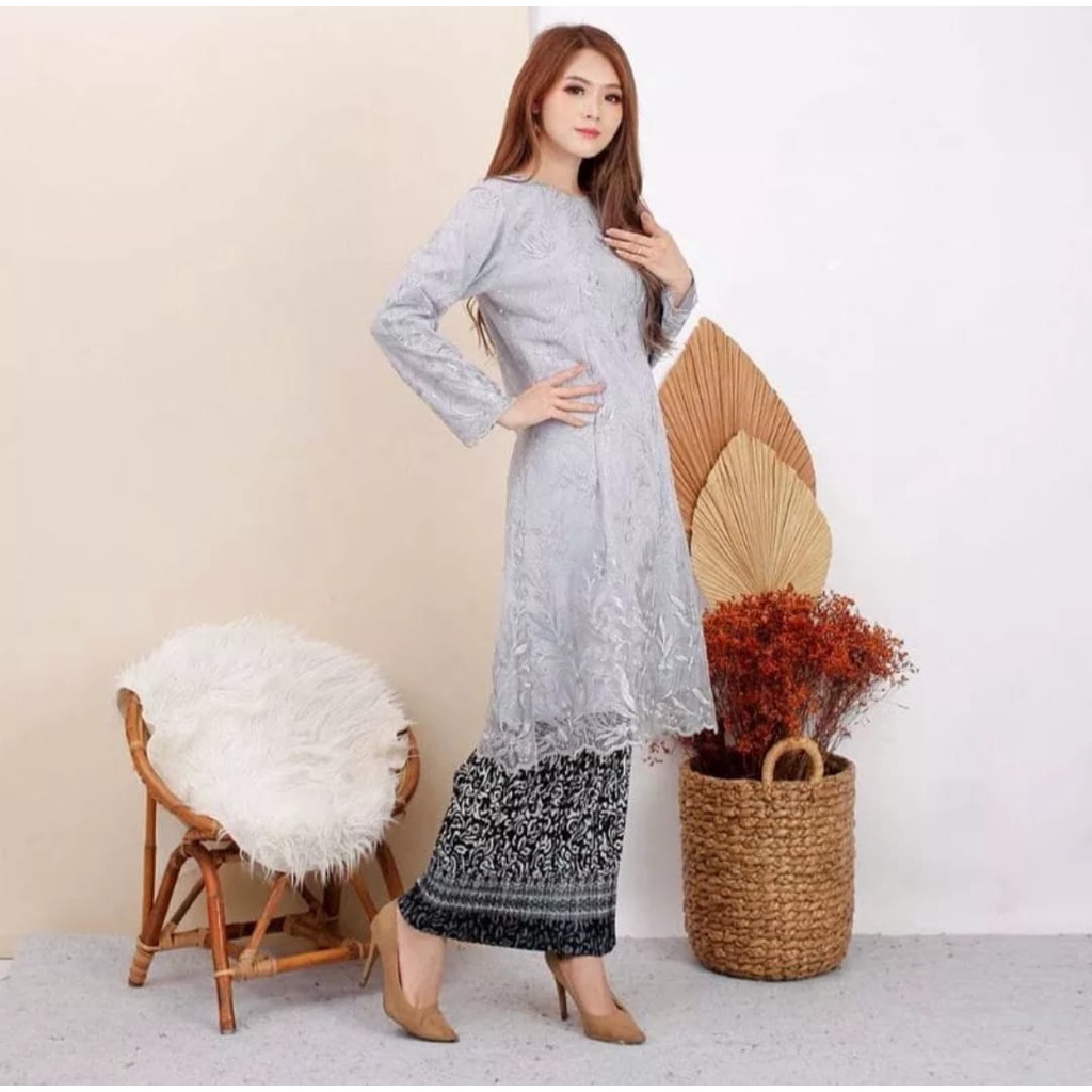 Ready Setelan Tunik Pesta Modern//Kebaya dan Rok Pilisket//Kebaya Pesta//Kebaya Tille//Kebaya Termurah//Kebaya wisuda//Pakaian wanita//kebaya