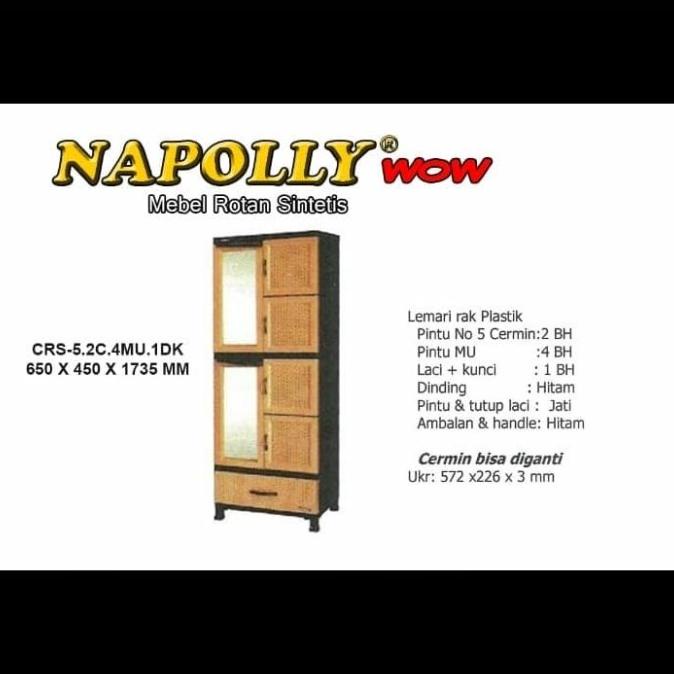 

Lemari plastik Napoly kaca stock ready