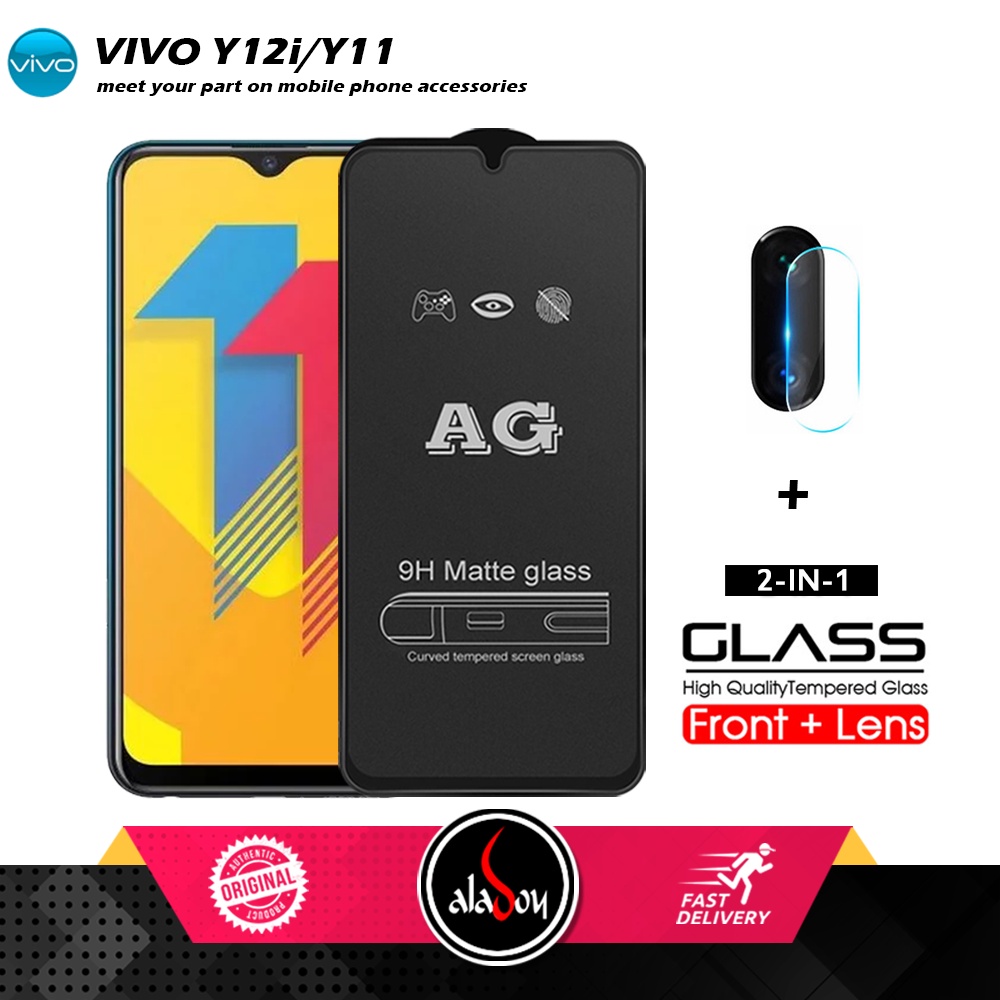 Vivo Y12I/Y11 PAKET 2IN1 Tempered Glass Matte Anti Glare Full Layar dan Tempered Glass Kamera