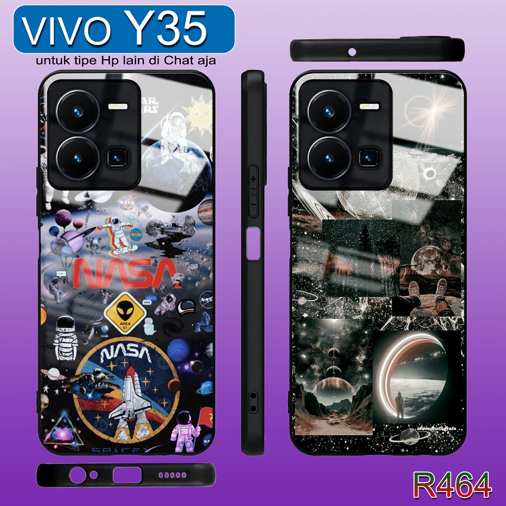 R464 Softcase Vivo Y35 Case Kilau Vivo Y35 Case Kaca Acrylic Vivo Y35 Kesing Hp Vivo Y35 Pelindung H