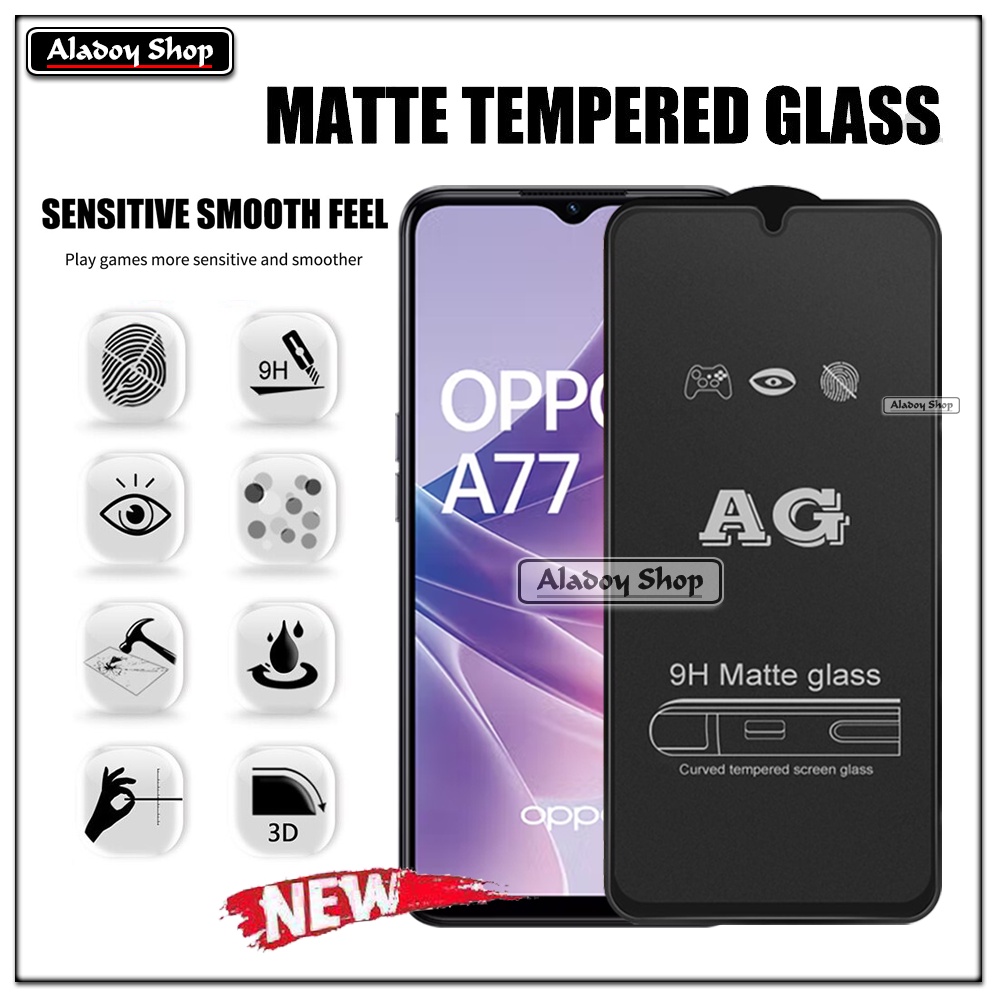 Oppo A77 5G PAKET 2IN1 Tempered Glass Matte Anti Glare Full Layar dan Tempered Glass Kamera