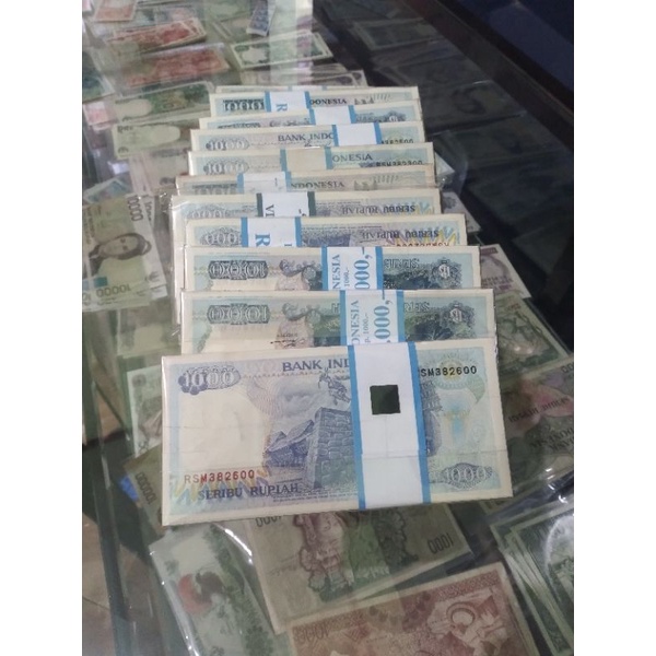 uang kuno 1000 lompat batu 1 lak asli