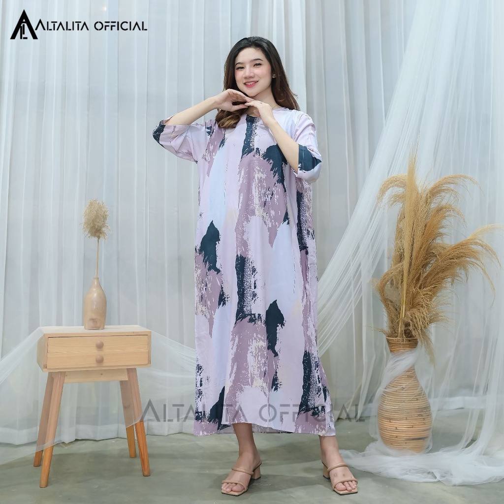 Long Daster Gamis Rayon Busui Semata Kaki Motif Viral Kekinian Murah | Homedress Daster Adem Terbaru Lengan 3/4 | Longdress Daster Panjang Busui Best Seller Non Ruffle