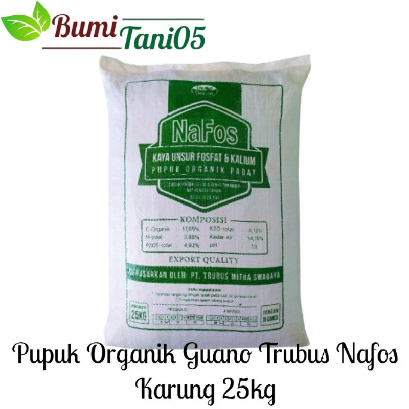 Trubus Pupuk Organik Nafos Guano Kemasan 25kg Palembang