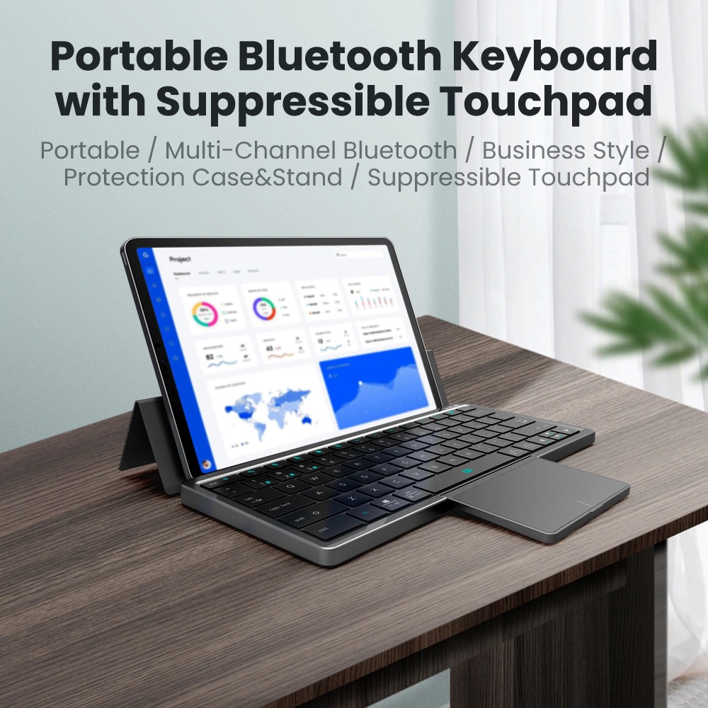 KF8700 - Universal Bluetooth Keyboard with Touchpad and Foldable Case