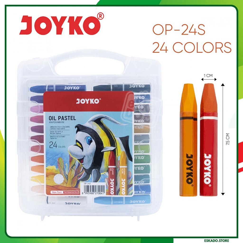 Crayon Titi / Joyko 24 warna / Krayon Minyak / Oil Pastel OP-24S