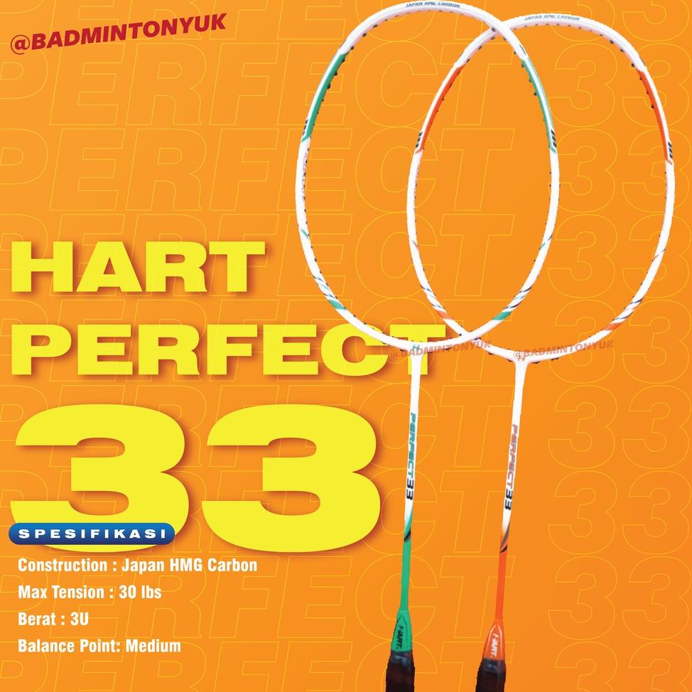 ︽ SALE Hart Perfect 33 Raket Badminton Bulutangkis Original Termurah COD SIAP KIRIM 3499 ♠