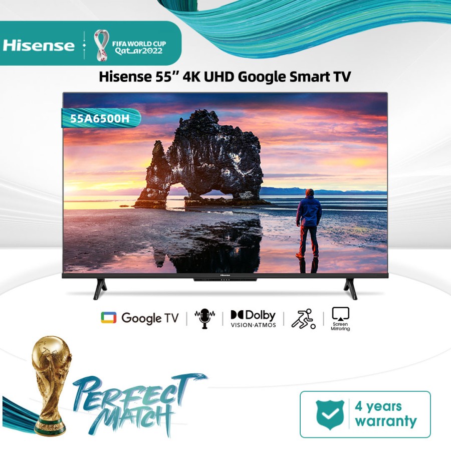 Jual Hisense 55 inch 4K UHD Google TV Voice Control 55A6500H Shopee
