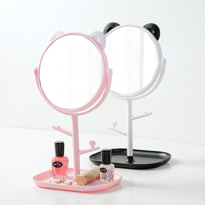 Cermin Meja Bulat / Cermin Makeup Meja / Kaca Meja Cermin Bulat