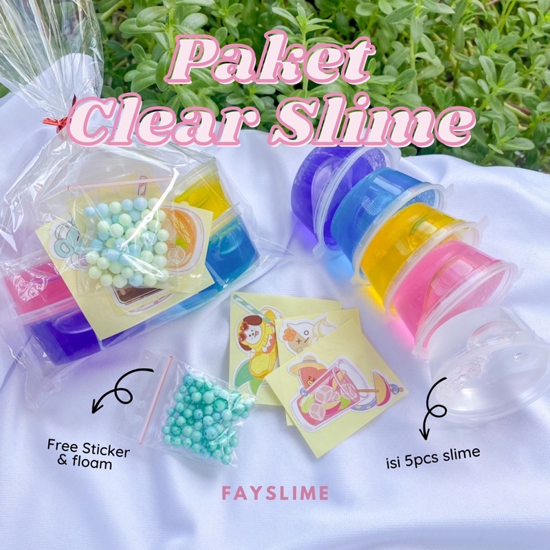 Slime warna warni isi 8pcs | Slime tofu | slime clear