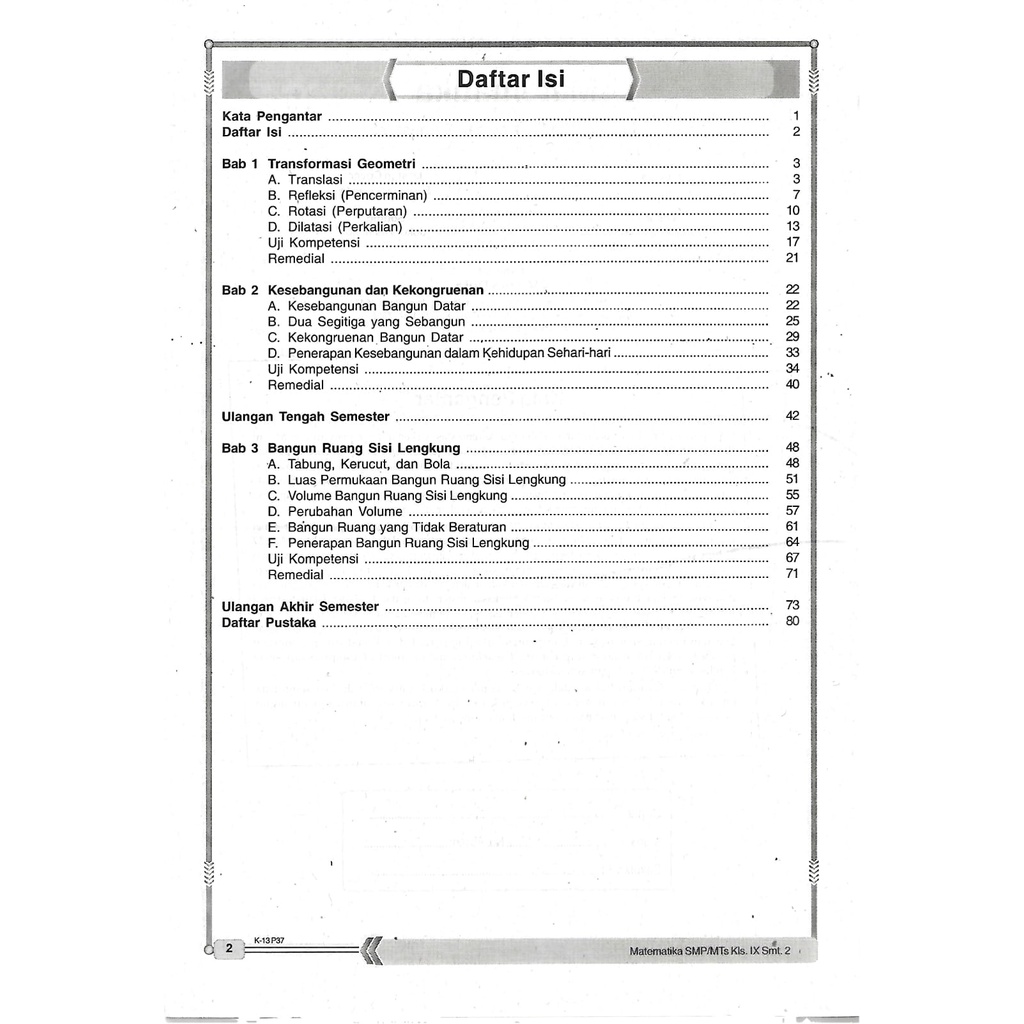 Buku LKS Matematika Kelas 9 Semester 2 Kurikulum 2013