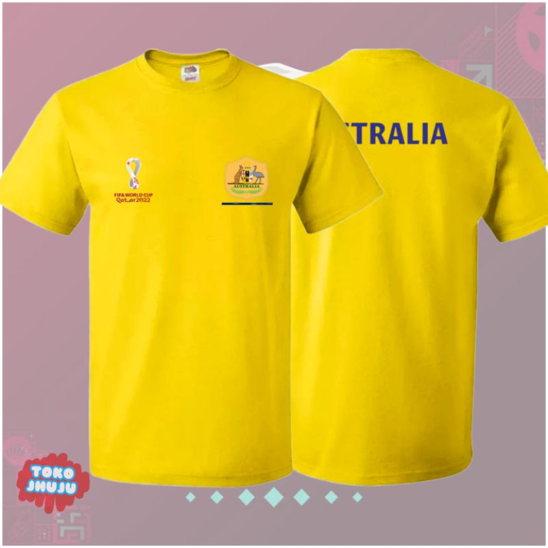 Baju Kaos Piala Dunia World Cup 2022 tim Australia DEPAN BELAKANG