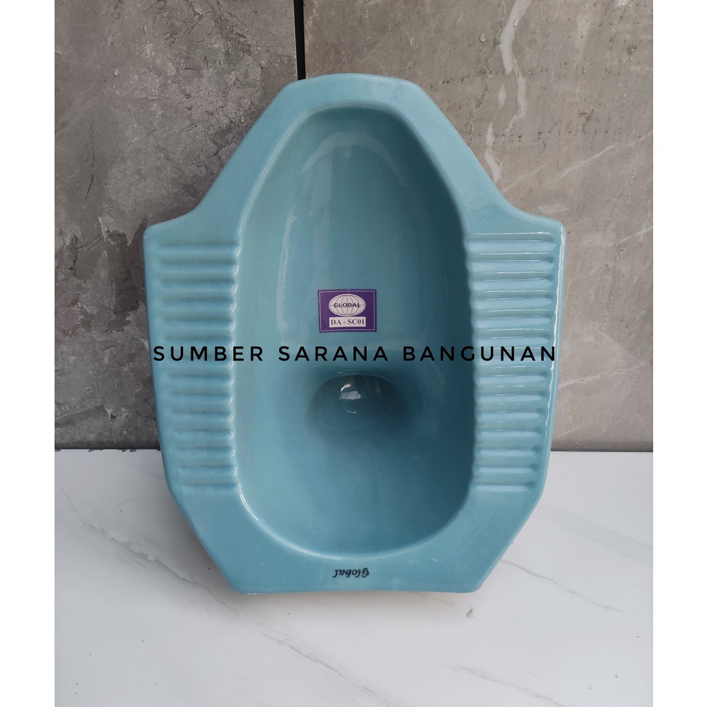 Kloset Jongkok Murah / Closet Kakus Putih Hijau - Putih