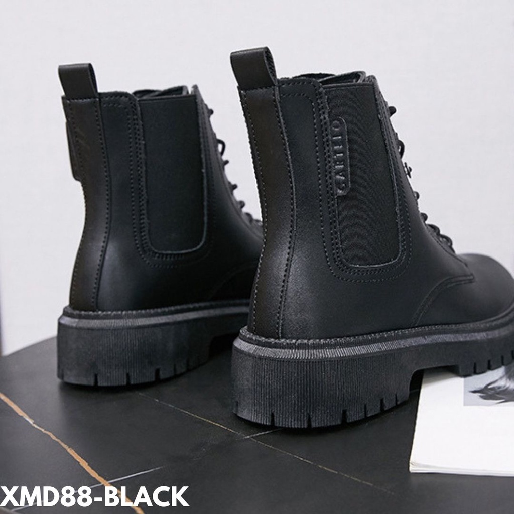 SEPATU BOOTS WANITA BERTALI KOREAN MODEL STYLE BAHAN PU BERKUALITAS IMPORT MD88