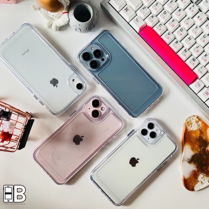 Anti Fall Case iPhone 7/8/SE 2020/7+/8 Plus/X/XR/Xs Max/11/11 Pro/11 Pro Max Case Akrilik Transparan Tombol Chrome