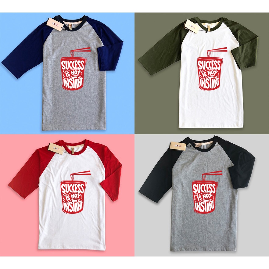 Baju Kaos Raglan Premium CAMOE Cup Ramen Success is not instant