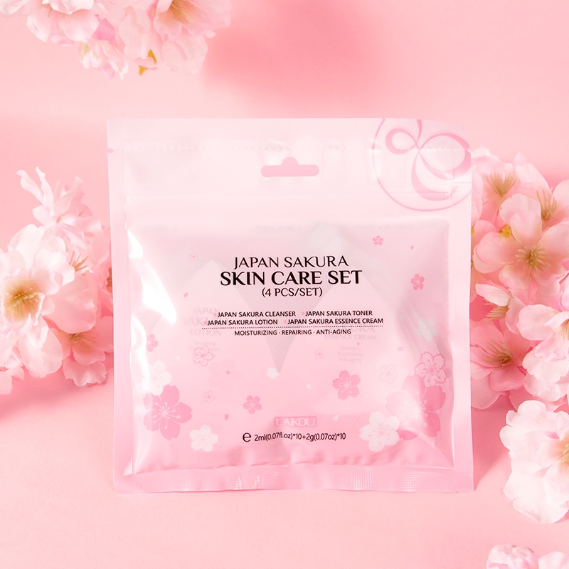 LAIKOU Sakura Krim Pemutih Toner Pelembab Mengencangkan Melembabkan Anti Penuaan 20 pcs