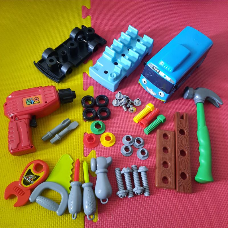 Preloved Orginal Tayo Build and Play Playset Mainan Edukasi Merakit Mobil Anak not ELC