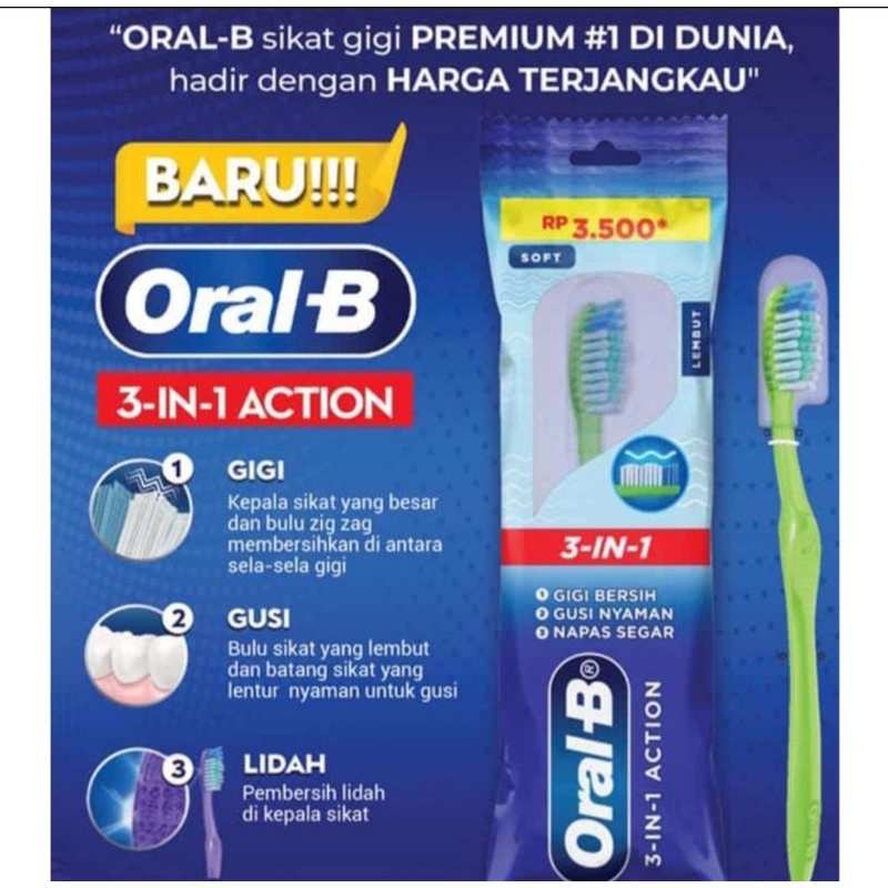 ORAL-B SIKAT GIGI 3-IN-1 ACTION SOFT / ULTRACLEAN CLASSIC