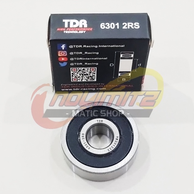 Bearing TDR Racing 6301 2RS Laher Velg Satria FU GSX Shogun Thunder