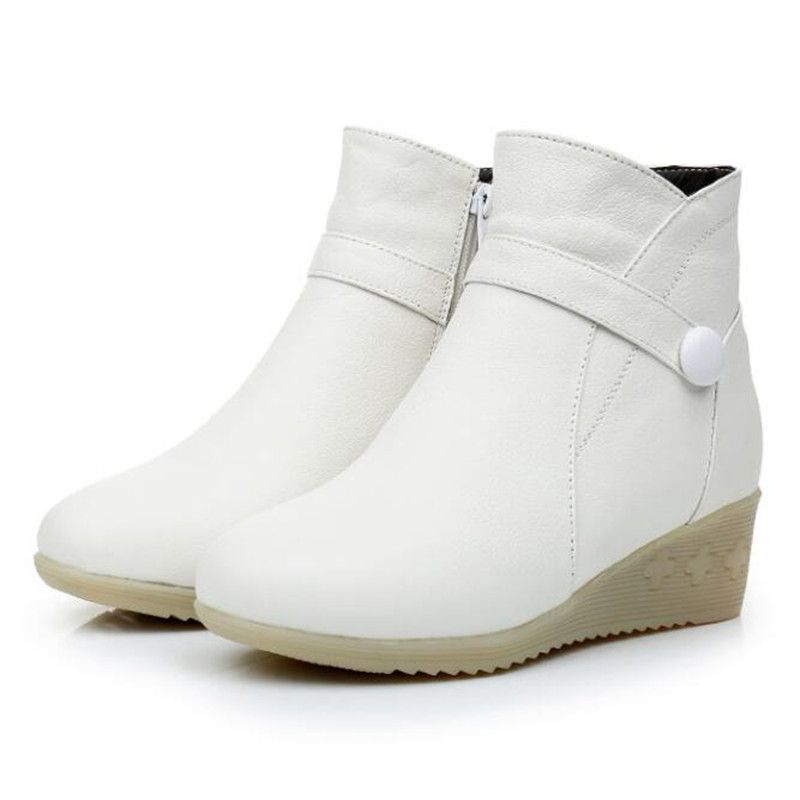 sepatu boot wanita import kulit sapi asli wedges boot genuine leather boot