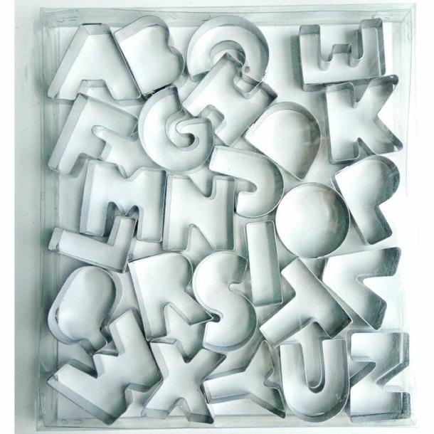 NEW SALE CETAKAN BISCUIT CUTTER / CETAKAN HURUF ALPHABET ABJAD STAINLESS STOK TERBATAS