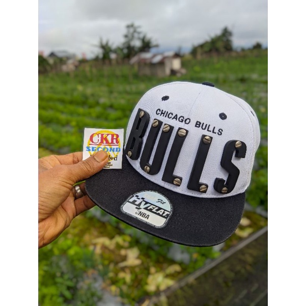 topi pria original branded snapback NBA CHICAGO BULLS Logo karet