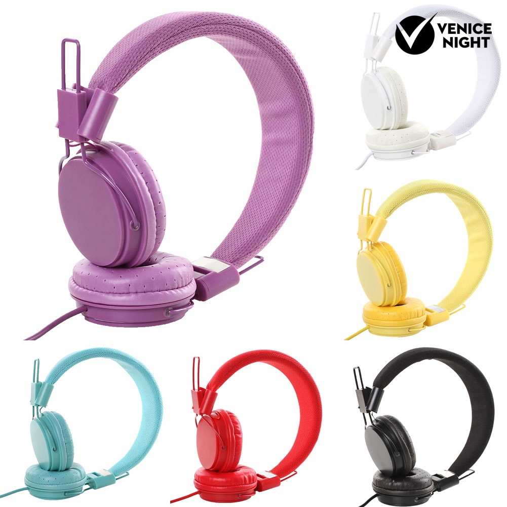 (VNEP) (Berkabel) Headset Stereo Headphone Over-Ear Lipat Merenggang Universal 3,5mm