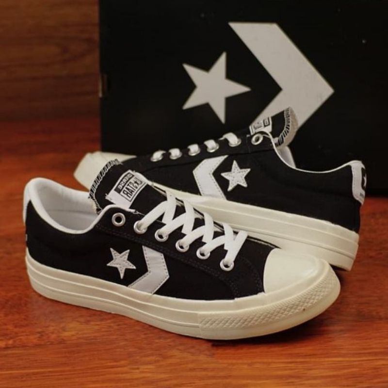 SEPATU IMPOR CONVERSE STAR PLAYER PREMIUM BLACK SNEAKERS HITAM SNEAKERS SEKOLAH KERJA KULIAH NONTON BOLA KADO HADIAH PRIA WANITA COUPLE