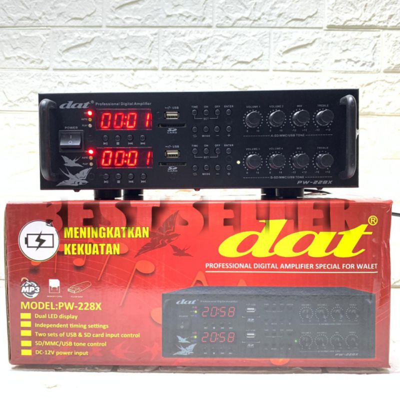 Amplifier Walet Dat PW 228X Original Timer Digital Charger Aki - Mesin Panggil Walet