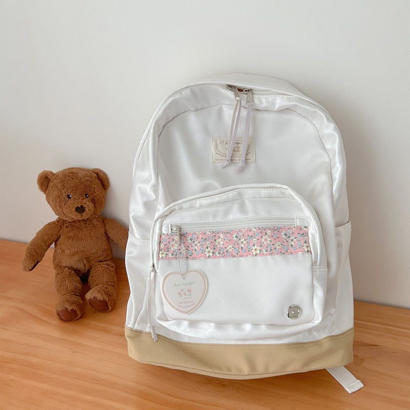 tas rangsel sekolah tas motif bunga tas sekolah tas ransel sekolah korea tas sekolah wanita backpack kanvas backpack sekolah Sera Korean niche design floral stitching backpack tas sekolah mahasiswa ransel komputer kapasitas besar baru wanita